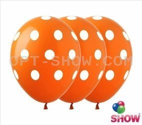 Balony gumowe z nadrukiem Kropki (10 szt.)