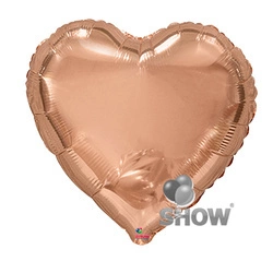 Serce Foliowe Różowe Złoto 18" (45cm.)