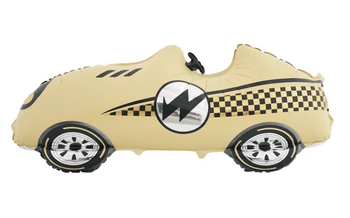 Foil balloon in the shape of a yellow racing car 100x45x20 cm.