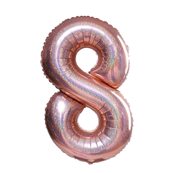Foil Balloon Number "8" RoseGold Brocade (100cm.)