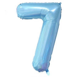 Balon Foliowy Cyferka "7" Błękitna (100cm.)