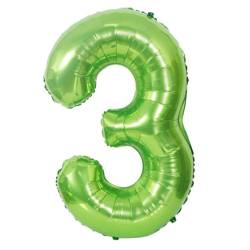 Fóliový balónek číslo "3" světle zelený (100 cm).)