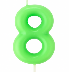 Svíčka číslo "8" - zelená
