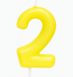 Svíčka číslo "2" - žlutá
