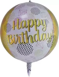 4D Happy Birthday 18" fóliový balónek (45 cm).)