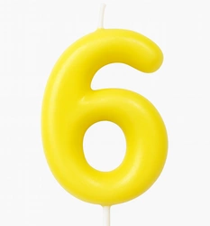 Candle Number "6" - Yellow