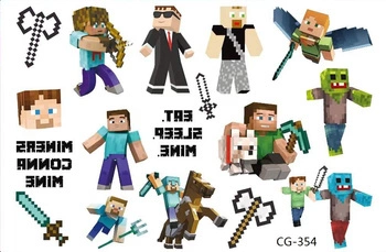 Tattoos for Kids Game, Minecraft, Pixels (1 pc)