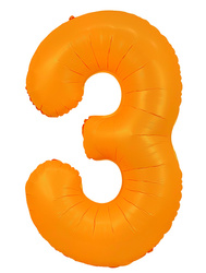 Foil Balloon Number "3" Orange Neon (100cm.)