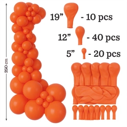 Set of Decorative Balloons - Terracotta Color(074), 70 pcs. (19", 12", 5")