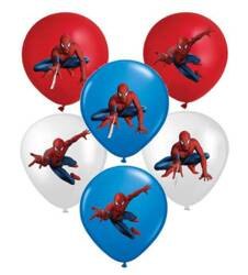 Gumové balónky s potiskem Spider Man (6 ks).)