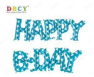 Набір блакитних кульок HAPPY B-DAY (40 см).)