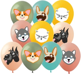 Printed rubber balloons Doggies (10 pcs.)