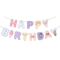 Paper Garland Happy Birthday Sanrio - pastel decoration with Hello Kitty characters