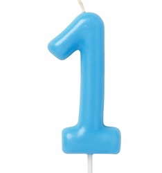 Candle Number "1" - Blue