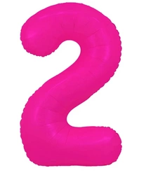 Foil Balloon Number "2" Pink Neon (100cm.)
