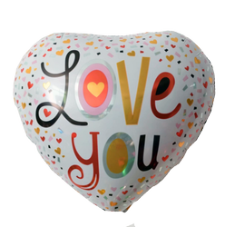Fóliový balónek Srdce Love You 18" (45cm).)