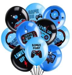 Gamer printed rubber balloons, Game (10 pcs.)