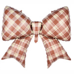 Balon Foliowy Kokarda 98x74 cm w Brązową Kratę – Stylowa Dekoracja