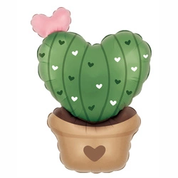 Foil Balloon "Cactus with Heart" - 52×76 cm