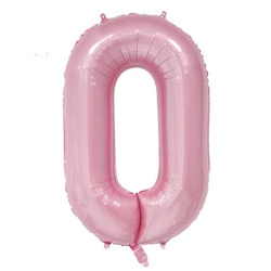 Fóliový balónek číslo "0" světle růžový (100 cm).)