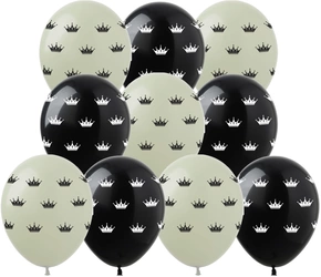Printed rubber balloons Crowns (10 pcs.)