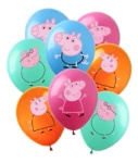 Gumové balónky s potiskem Peppa (8 ks).)