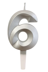 Gold candle digit "6"