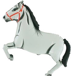 Foil Horse White Balloon, Grabo