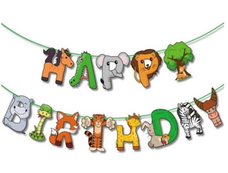Girlanda papierowa Happy Birthday Zwierzęta (1 szt)
