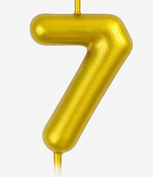 Gold birthday candle number "7" - elegance for any occasion