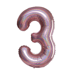 Fóliový balónek číslo "3" RoseGold Brocade(100cm).)