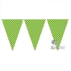 Garland-Triangle Paper Green Dots (1-pack.)