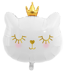 Foil Balloon White Cat (49cm*56cm)