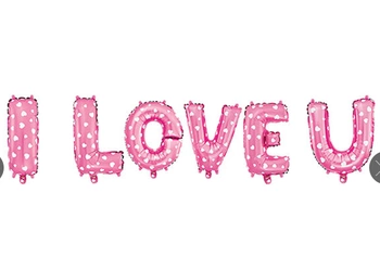 Pink I LOVE YOU Balloons (40 cm.)