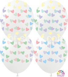 Pastel Hearts Printed Balloons (10 pcs.)