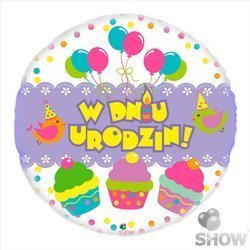 Фольгована повітряна куля на день народження 18" (45см).)