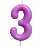 Świeczka Cyferka "3" – Fioletowa