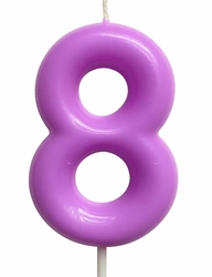 Świeczka Cyferka "8" – Fioletowa