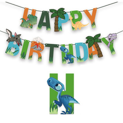 Girlanda papierowa Dinozaury Happy Birthday – dekoracja urodzinowa