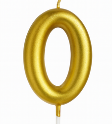 Svíčka-obrázek "0" Bílá