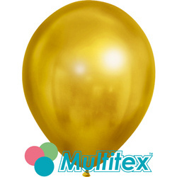 12" Balloons Chrome, Gold (50 pcs./pack.)