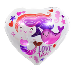 Balon foliowy Serce Syrenka 18" (45cm.)