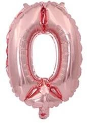 Balon Cyferka "0" Różowe złoto (40cm)