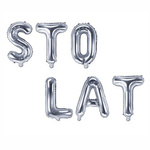Balony foliowe Srebrne napis STO LAT (40 cm.)
