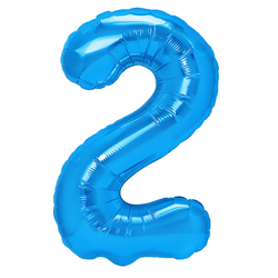 Fóliový balónek číslo "2" modrý (100 cm).)