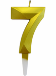 Zlatá číselná svíčka "7"