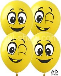 Smile printed rubber balloons. Emotes (10 pcs.)
