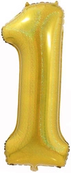 Foil Balloon Number "1" Gold Brocade( 100cm.)