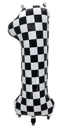 Foil Balloon Number "1" Chessboard Race (100cm.)