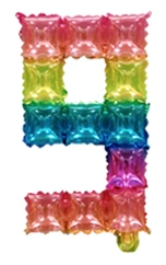 POP IT 9 Rainbow Foil Number (40cm)